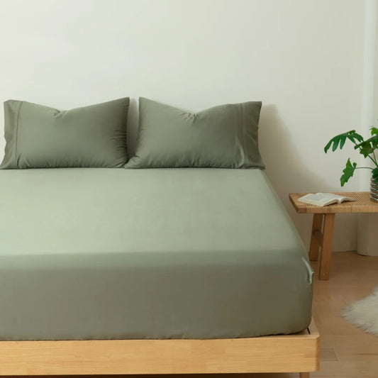 Linenly Bamboo Fitted Sheet Moss#color_moss
