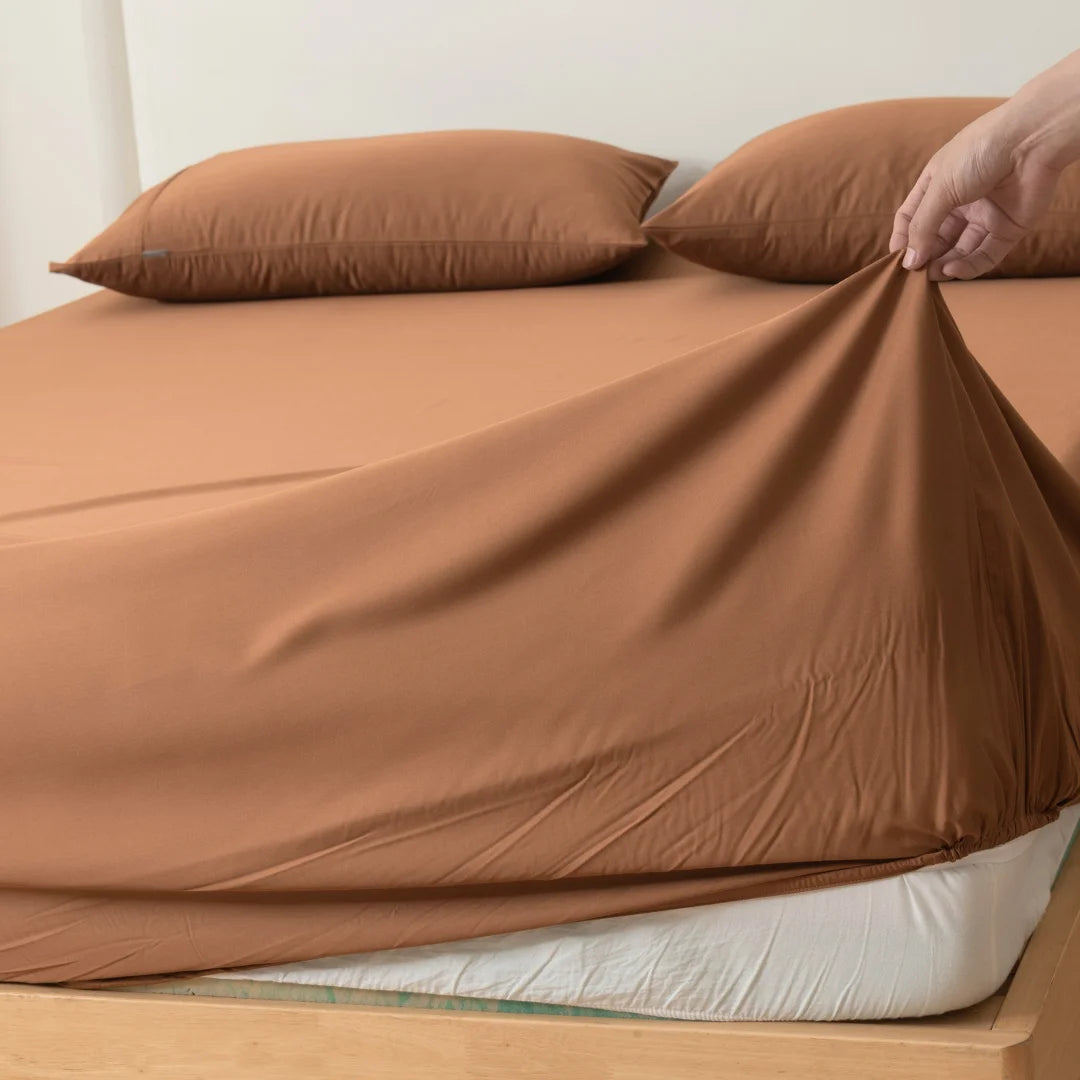 Linenly Bamboo Fitted Sheet Terracotta#color_terracotta