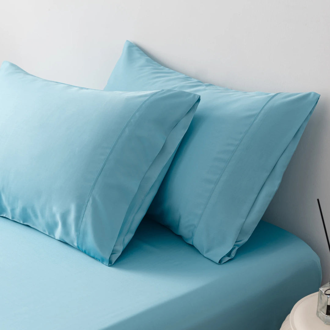 Linenly Bamboo Pillowcases Aqua Blue#color_aqua-blue