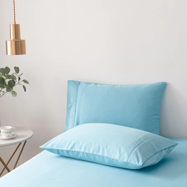 Linenly Bamboo Pillowcases Aqua Blue#color_aqua-blue