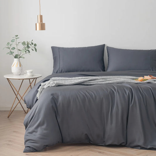 Bamboo Quilt Cover - Charcoal