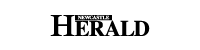 Logo of the Newcastle Herald newspaper, with the word "HERALD" in large black capital letters and "NEWCASTLE" in smaller font above the "H." The background is light gray.