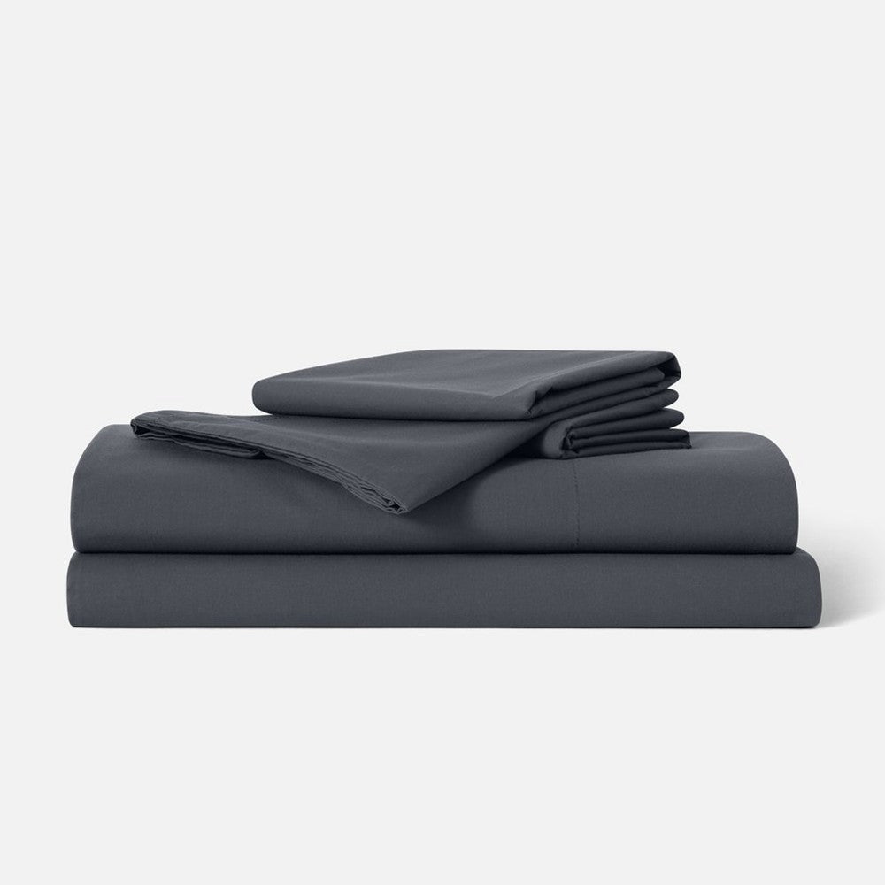 Linenly Bamboo Cot Sheet Set Charcoal#color_charcoal